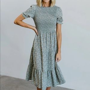 Baltic born dusty blue midi dress